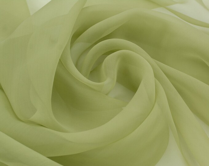 Green Embroidered Organza Silk 104 Fabric main image 0