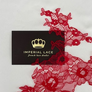 Red Lace stoffen, Kantmotief, Rood kant, Frans kant, Chantilly kant stoffen, bruids stoffen, Applique, A00033