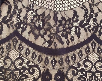 Black Chantilly Lace Fabric - Etsy