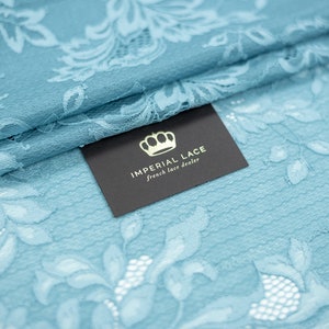 Blue lace fabric, Lace fabric, Boho lace fabric, Alencon lace fabric, Wedding lace fabric, bridal lace, Fabric By the Yard,Spitze K01186