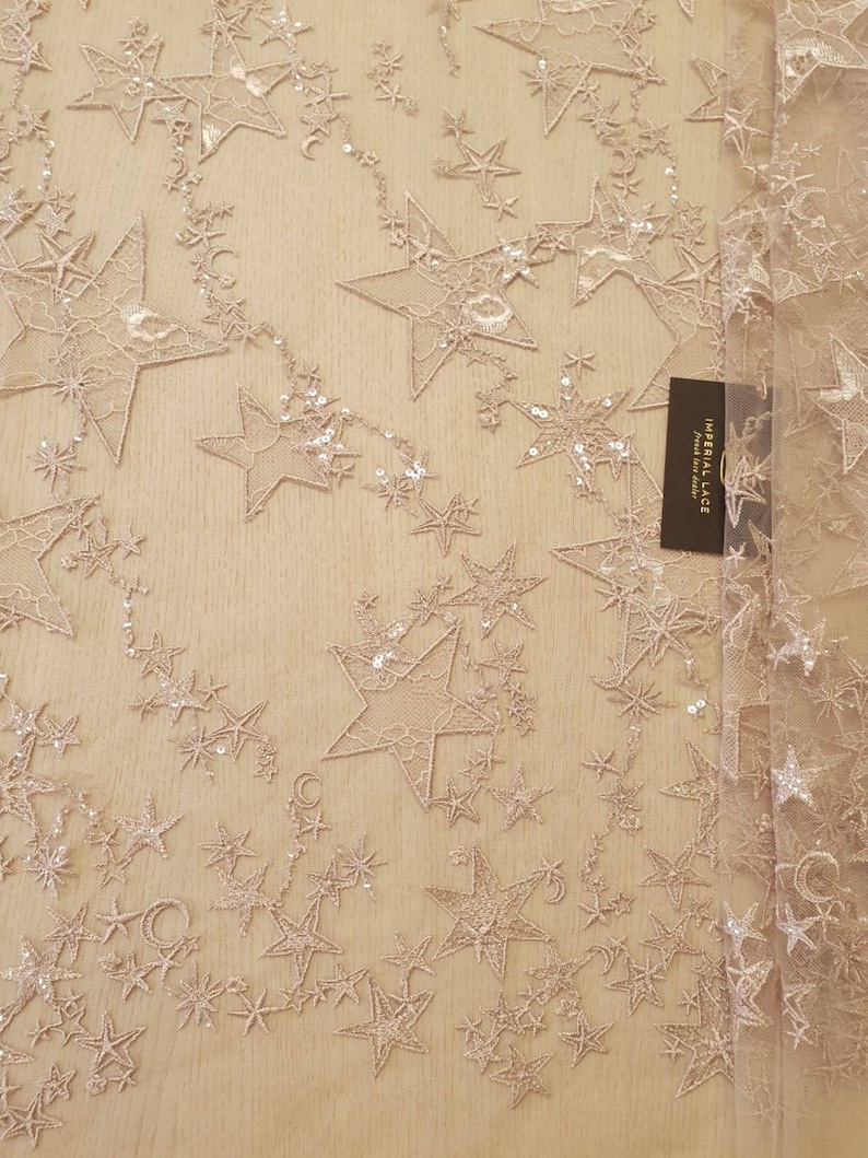 Wedding Lace,Lingerie Lace,Chantilly Lace K01002 Old Rose star embroidery base tulle with pearl,Lace Fabric,embroidery,French Lace