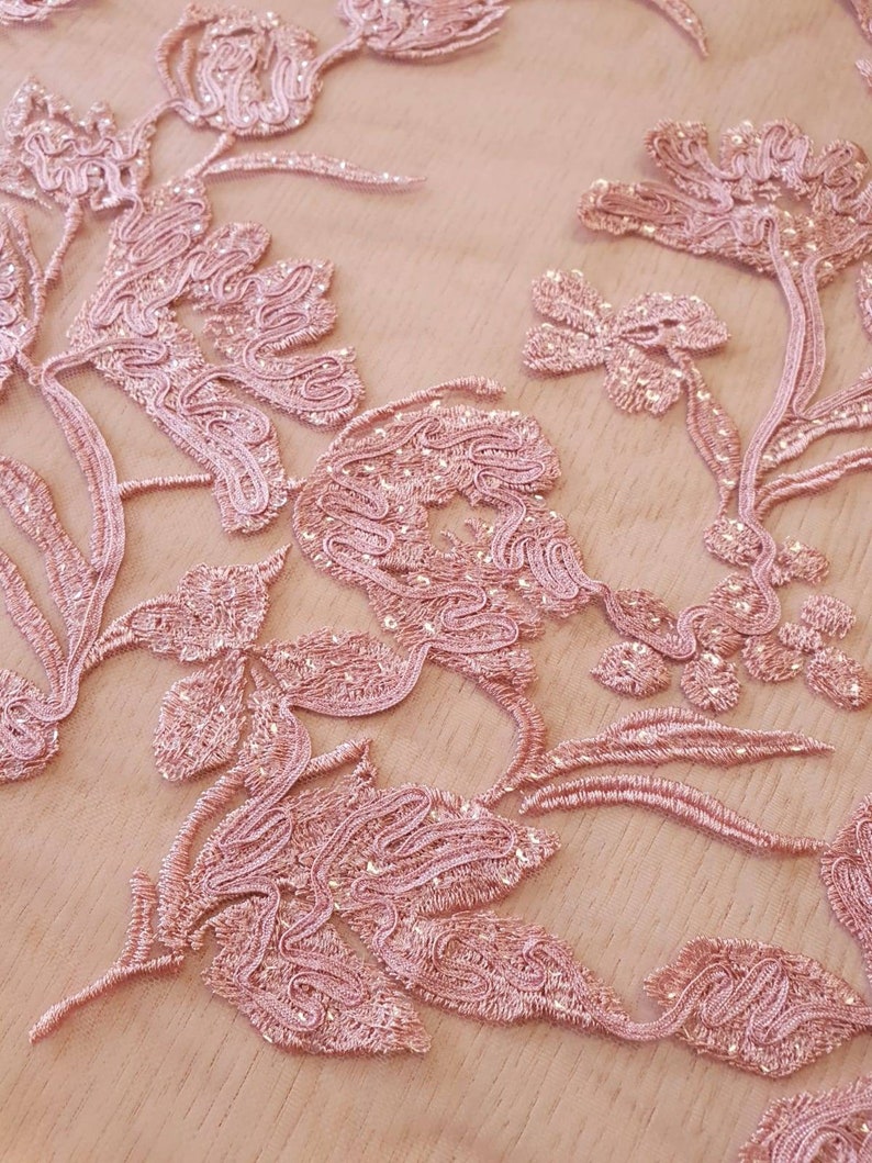 3D Lace Fabric Red Beaded Lace Fabric Spitzenstoff French Lace Etsy