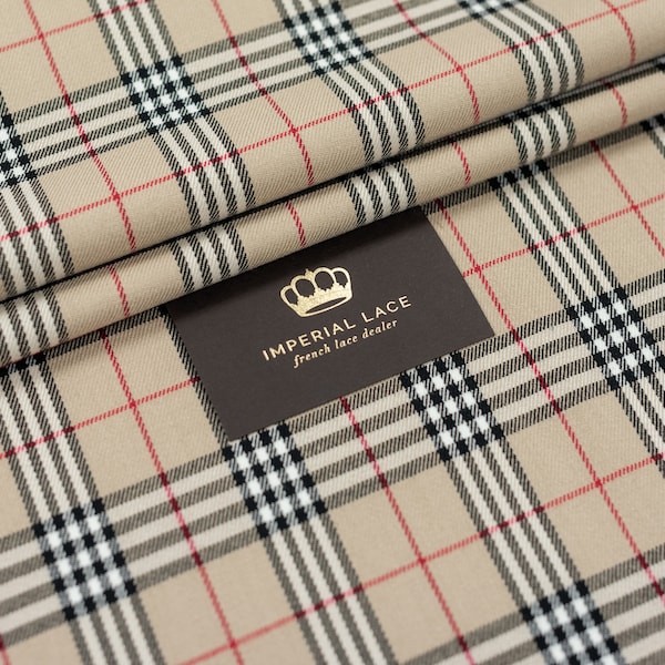 Viscose classic tartan fabric, Fashion fabric, Tessuto Scozzese Al Metro, Italy fabric, Premium fabric, Designer fabric, By the yard Z00817