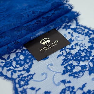 Blue lace Trim, Chantilly Lace, French Lace trim, Bridal lace, Wedding Lace, Scalloped lace, Lace Fabric, Fabric by the yard  MK00572