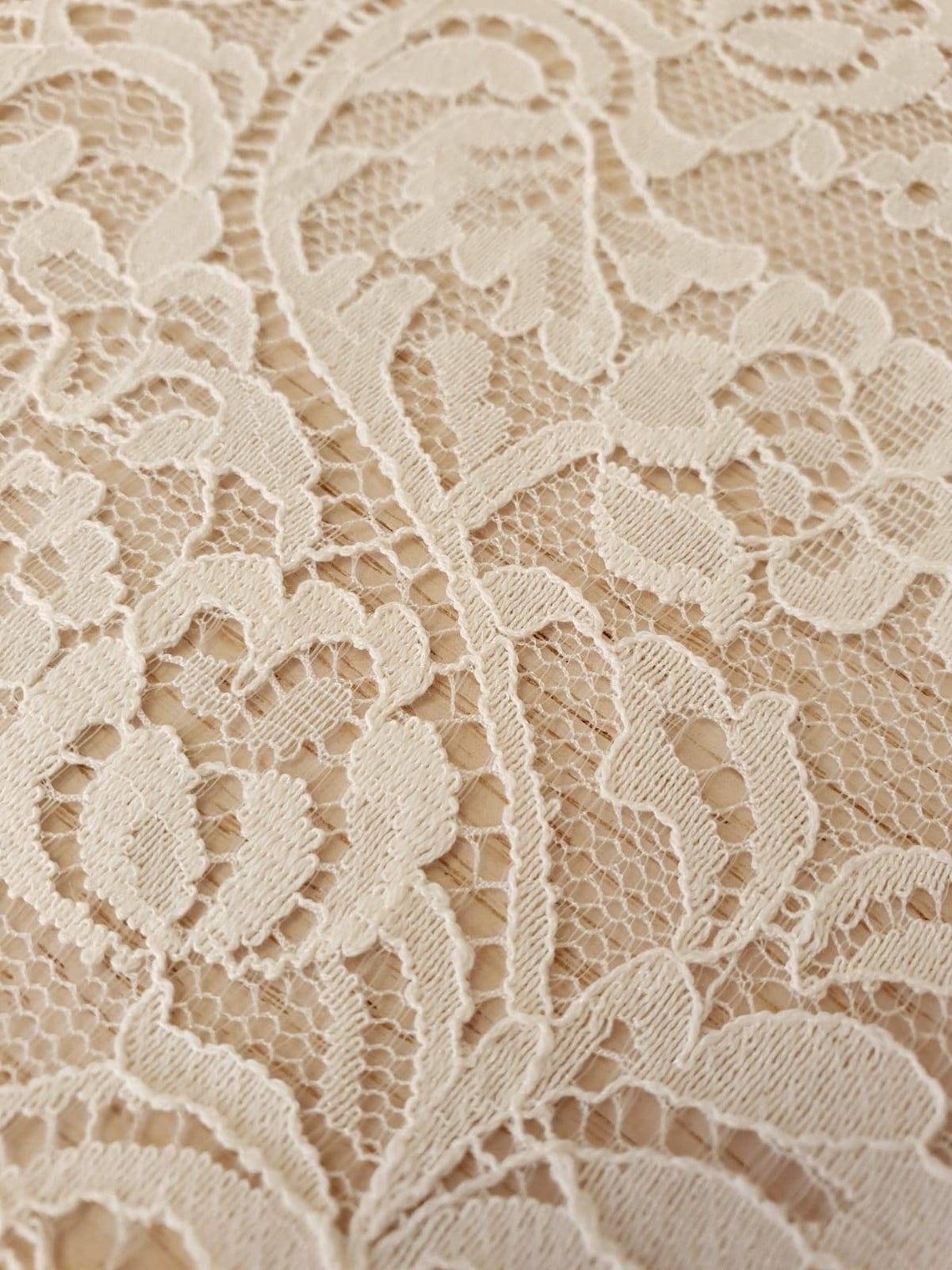 Ecru Lace Fabric Embroidered Lace French Lace Wedding Lace Etsy