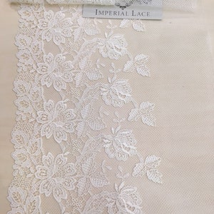 Ivory embroidery on soft tulle French Lace Alencon Lace Bridal Gown lace Wedding Lace White Lace Garter lace Lingerie Lace MB00174