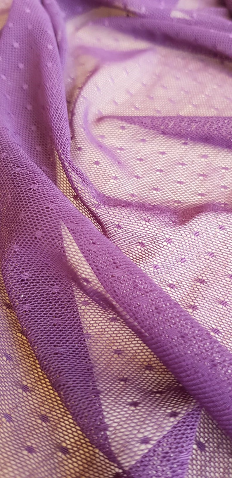 Lingerie net Lilac tulle fabric T00208 Lilac elastic tulle fabric Elastic net fabric Lilac tulle Lingerie net fabric