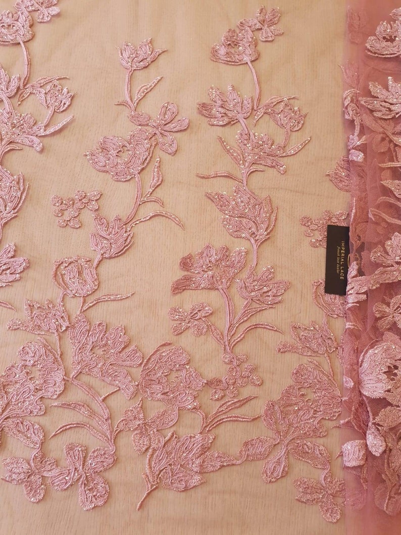 3D Lace Fabric Red Beaded Lace Fabric Spitzenstoff French Lace Etsy