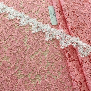 Tissu dentelle rose Dentelle brodée Dentelle française Dentelle de mariage Dentelle de mariée Dentelle rose Voile de dentelle Lingerie Dentelle Dentelle d&#39;Alençon K00713