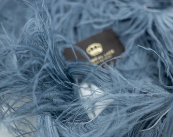 Plume d'autruche bleu grisâtre, franges en plumes, garniture en plumes, autruche naturelle, plume pour cheveux, plume à coudre, garniture, plumes bleues, spalvas 79