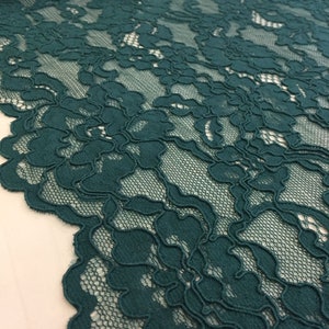 Green lace fabric Embroidered lace French Lace Wedding Lace Bridal lace Green Lace Veil lace Lingerie Lace Alencon Lace K00453 image 1