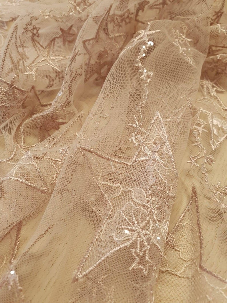 Wedding Lace,Lingerie Lace,Chantilly Lace K01002 Old Rose star embroidery base tulle with pearl,Lace Fabric,embroidery,French Lace