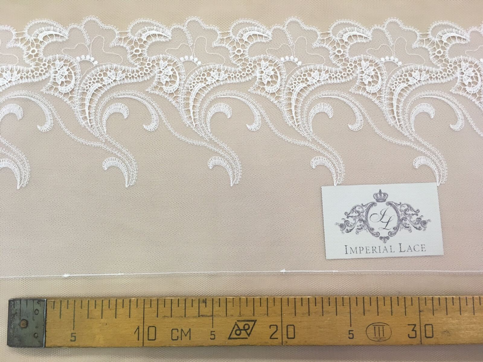 Ivory And Silver Chantilly Lace Trim Natasha