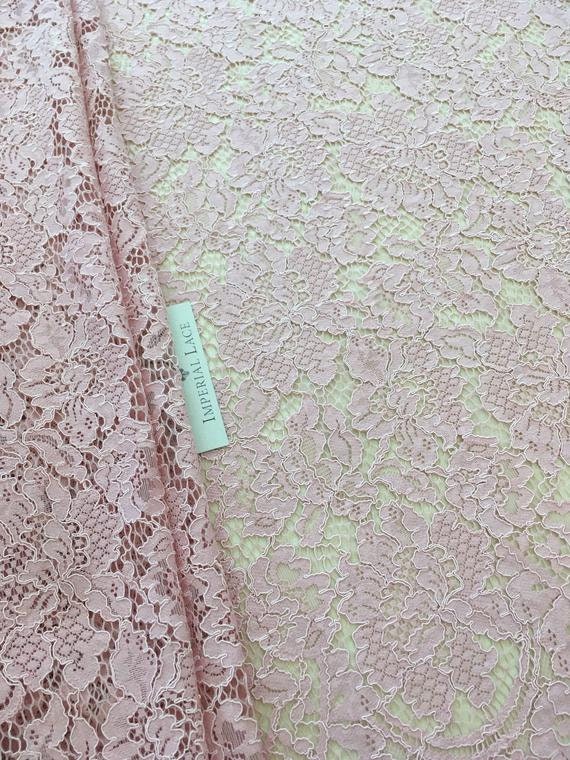 Pink Lace Fabric Embroidered Lace French Lace Wedding Lace - Etsy