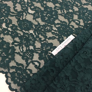 Green lace fabric Embroidered lace French Lace Wedding Lace Bridal lace Green Lace Veil lace Lingerie Lace Alencon Lace K00453 image 4