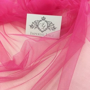 Fuchsia red tulle fabric, Lingerie red net, Red net fabric, Lingerie net fabric, Red fabric, Red tulle, Tulle fabric, T00144