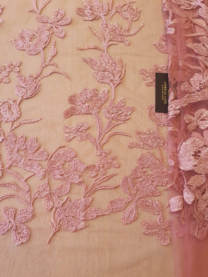 3D Lace Fabric Red Beaded Lace Fabric Spitzenstoff French Lace Etsy