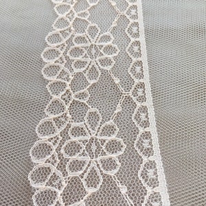 Peach lace trim, Lace fabric, French Lace trim, Alencon lace trim, Embroidery lace trim, Wedding Lace by the yard MK00275 image 2