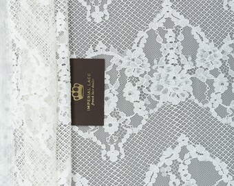 Ivory Lace fabric Ivory color, Wedding dress lace, Gorgeous ivory Chantilly Lace Fabric White lace fabric White lace Lace fabric B000045