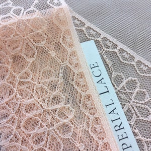 Peach lace trim, Lace fabric, French Lace trim, Alencon lace trim, Embroidery lace trim, Wedding Lace by the yard MK00275 image 1