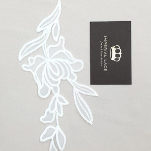 White Floral lace applique for bridal dress, Flower lace patches, Lace applique, Wedding dress lace patch, White bridal lace A00145