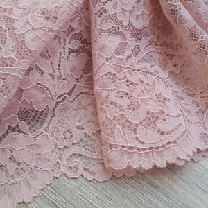 Hellrosa Spitzenbesatz Dessous-Spitze, elastische Spitze Französische Spitze Stretch-Spitze Wellenkante Chantilly-Spitze Blumenspitze