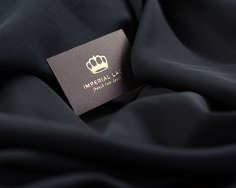 Black Silk Chiffon Fabric, 100% Silk Chiffon, natural silk fabric, premium silk fabric, Silk fabric from Italy, natural silk chiffon Z00490