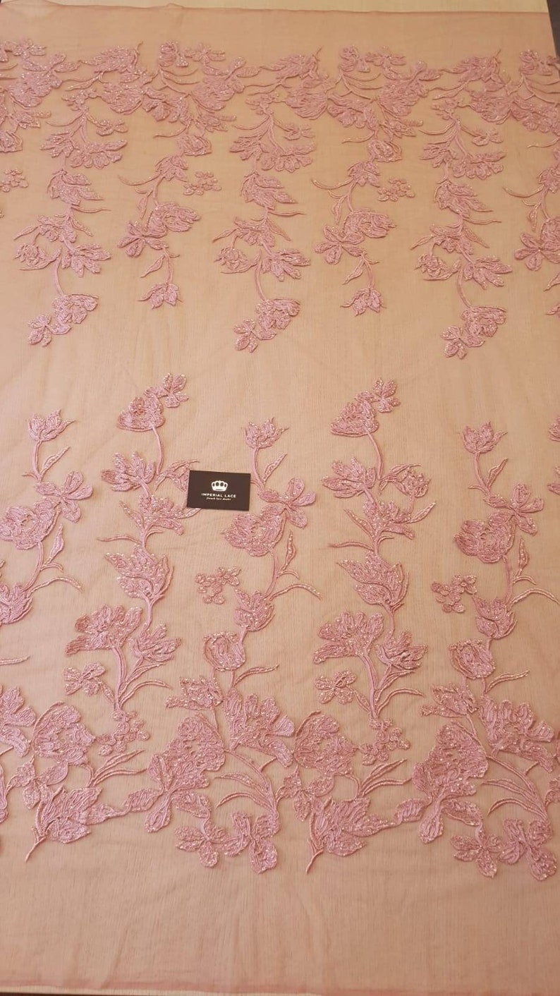 3D Lace Fabric Red Beaded Lace Fabric Spitzenstoff French Lace Etsy