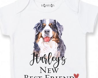 Personalized Bernese Mountain Dog Baby Clothes, Dog Sibling Outfit