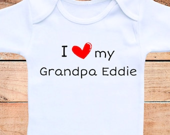 I Love My Grandpa - Personalized Baby Bodysuit