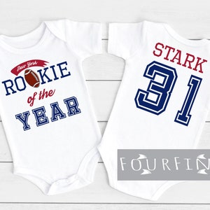 Personalized New York fans Football baby outfit Giants fans Custom football baby clothes New York Giants football baby onesie football onsie