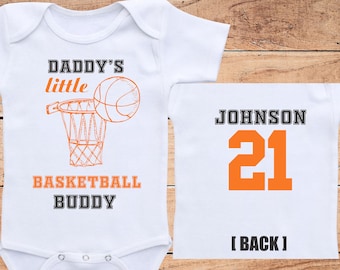 Basketball Baby Outfit: "Daddy's Little Buddy" Personalized gift for babies