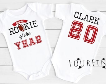 Atlanta fans Football baby outfit Falcons fans Personalized football baby clothes Atlanta Falcons football baby onesies football baby gift