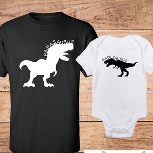 Father and baby matching shirts Papasaurus shirt babysaurus onesie Dad and baby shirt set daddy and son gifts father and son tshirt dad son