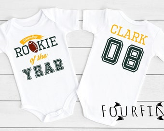 Personalized Green Bay Football Baby Onesie: Rookie of the Year