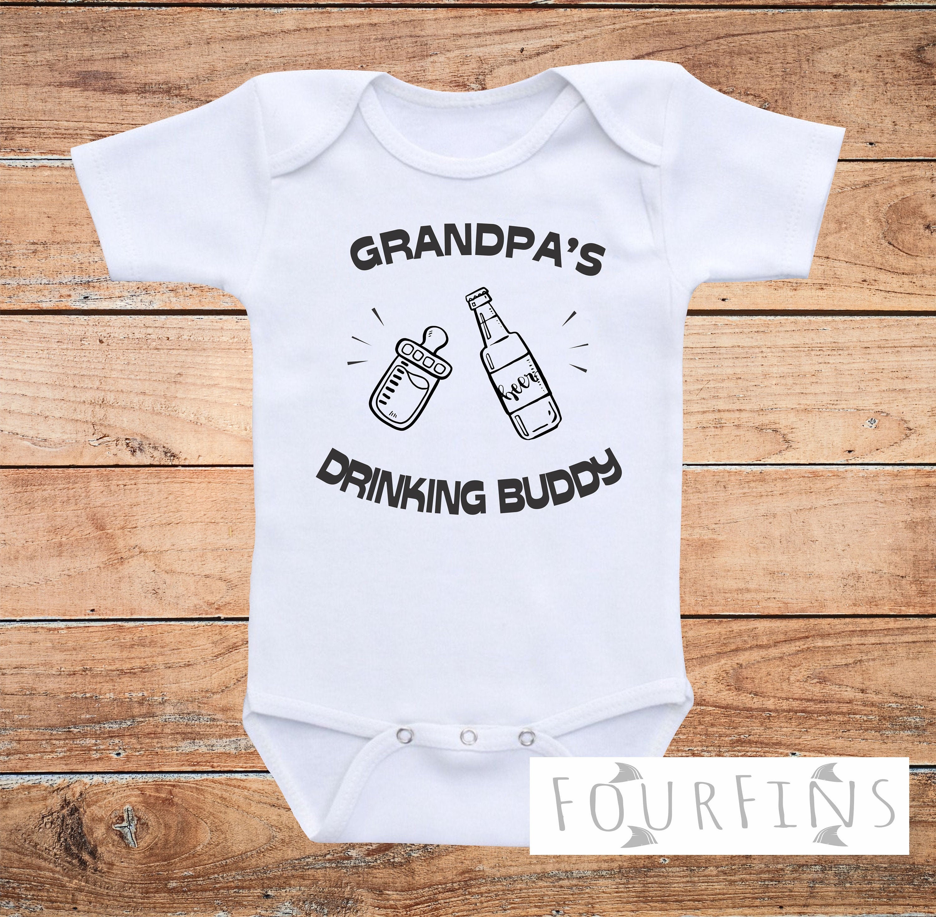 Grandpas Drinking Buddy Onesie Funny Grandpa Onesie Grandpa Baby Gift