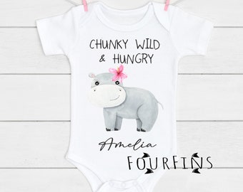 Hippo baby onesies for girls Personalized onesies for babies girl Hippo onesies for girls Custom onesie baby shower gift personalized onsie