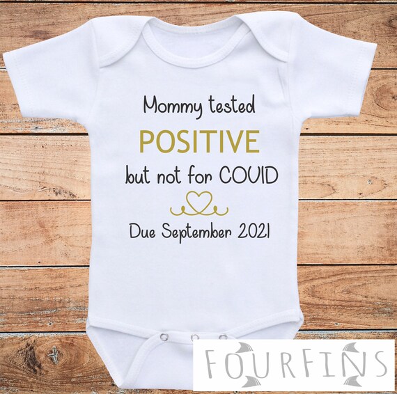 Mommy tested positive Quarantine Pregnancy announcement grandparents baby  reveal gift COVID baby announcement for grandma pregnancy reveal