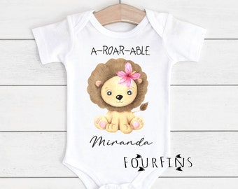 Cute Lion Onesies for Girls Personalized outfits baby girl Lion baby bodysuit baby shower gift personalized Lion one piece Lion baby outfit