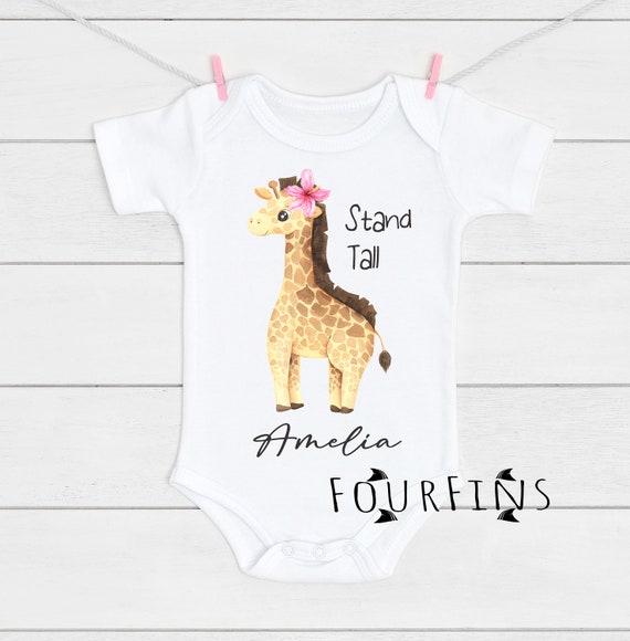 Cute Giraffe Onesies for Girls Personalized Outfits Baby Girl Giraffe Baby Bodysuit Giraffe Baby Shower Gift Personalized Giraffe One Piece Etsy