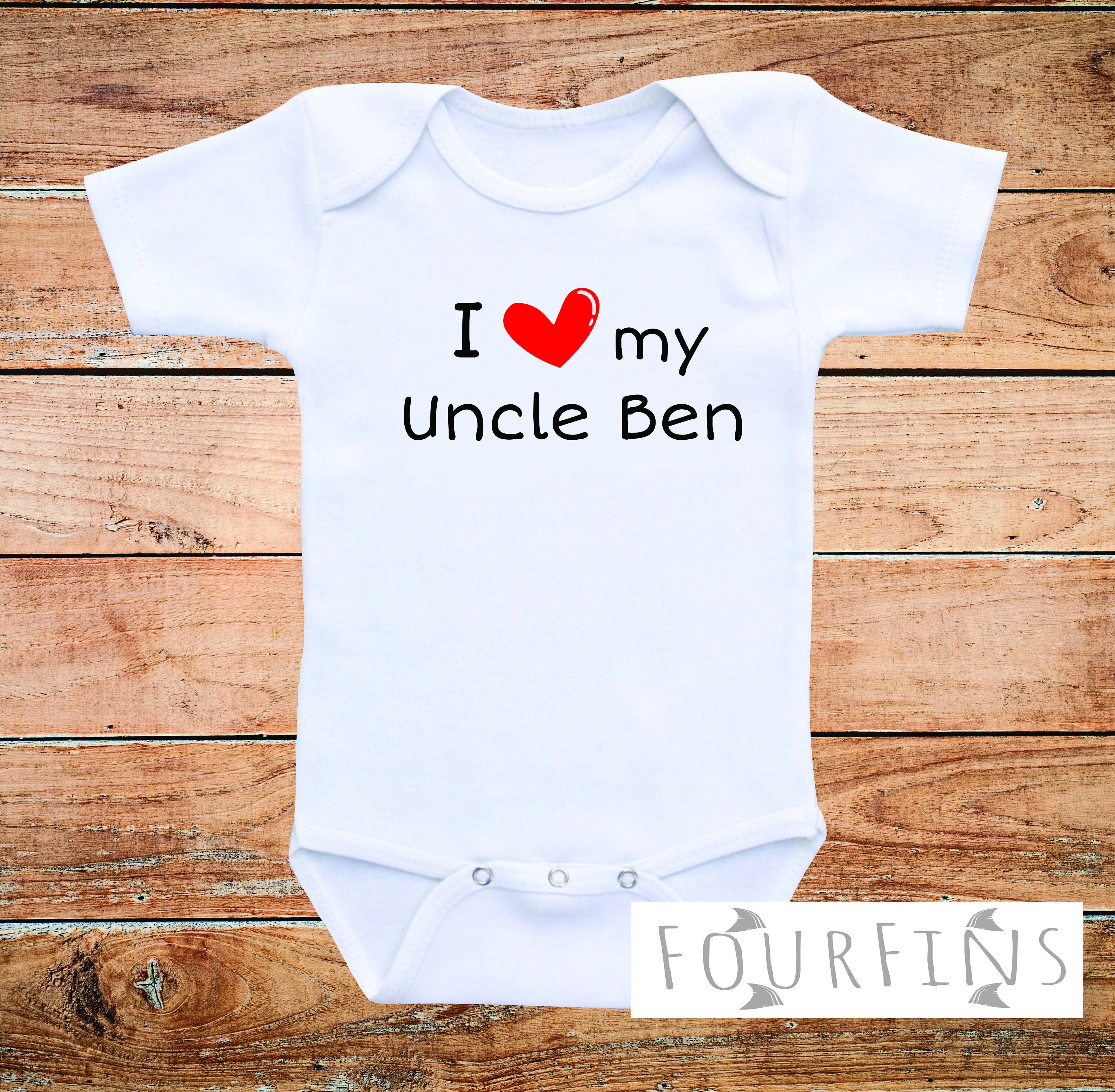 I Love My Uncle Onesie Personalized Onsie Uncle Baby Clothes Etsy