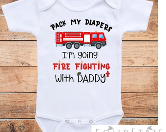 Firefighter Daddy Baby Bodysuit, Future Fireman Outfit