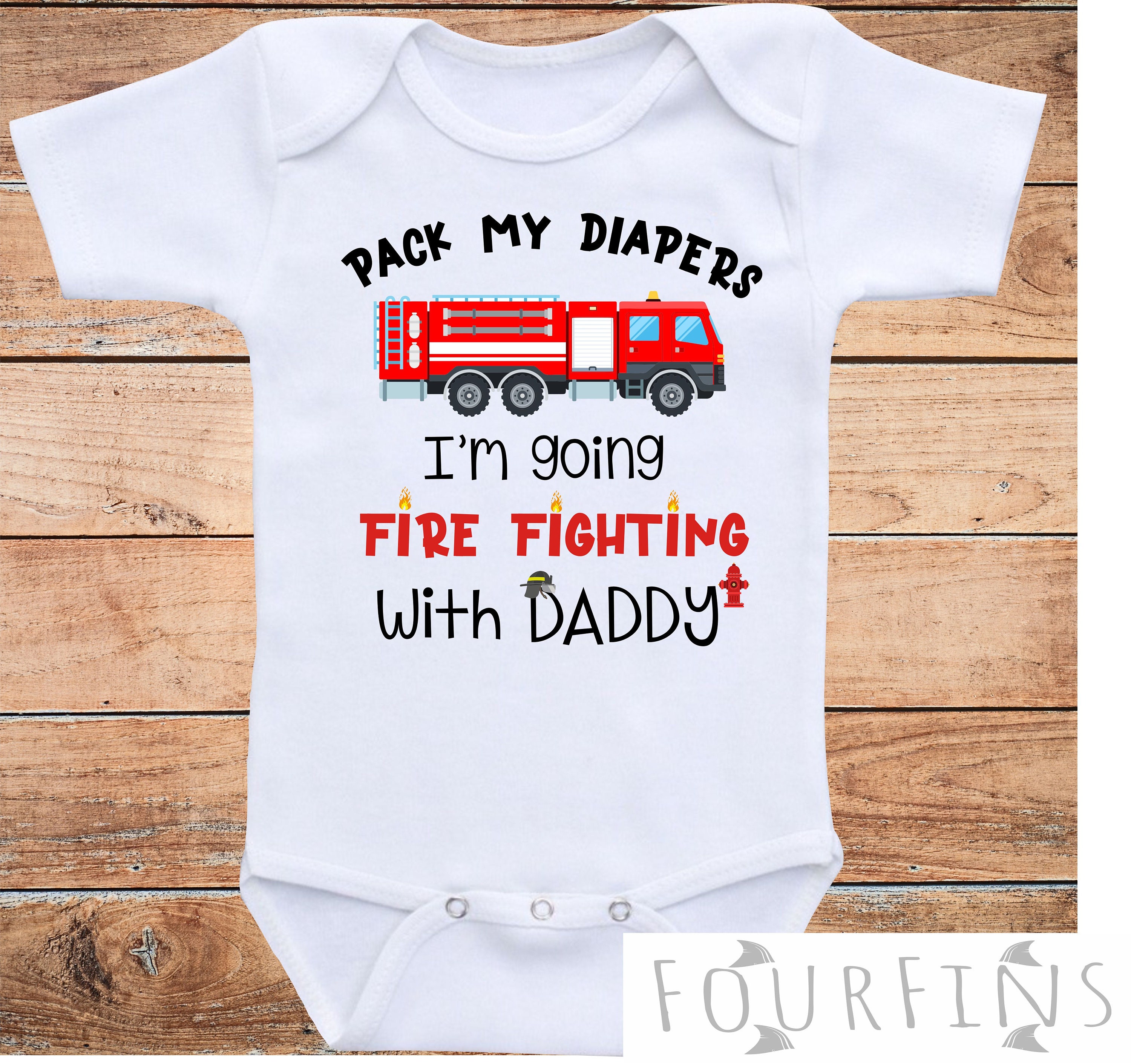 My Daddy is a Firefighter Onesie Firefighter Baby Boy Outfit Etsy UK