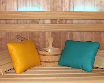 Coussin de sauna de 40 x 30 cm, coussin doux pour sauna, cuir artificiel de superbes couleurs, sauna tonneau, sauna de jardin, sauna finlandais, sauna infrarouge, coussin #sauna