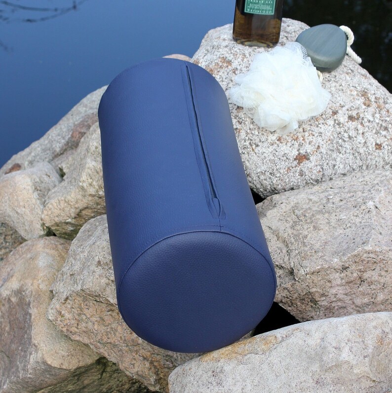 Synthetic leather bolster 40 x 15 cm, Half storage pad, Knee roll, Massage, Relaxation roll, Exercise roll, Therapy roll image 7