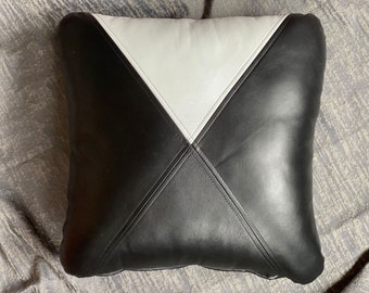 Leather cushion with filling lamb nappa 40 x 40 cm lounge cushion, armchair cushion, leather cushion cover, back cushion, kidney cushion