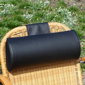 Leather half neck roll from 30 x 7.5 x 15 cm with counterweight + soft filling neck support relaxation roll