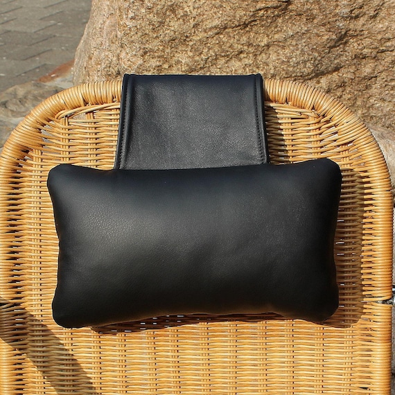 Leather neck pillow hot sale