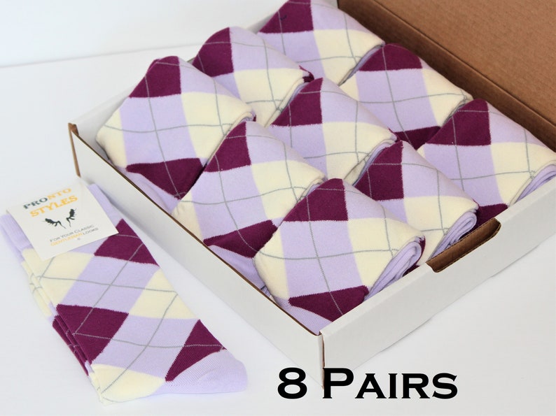 Groomsmen Socks Labels Wedding Socks Purple /& Lavender Socks 8 Pairs |Groomsmen Socks Groomsmen Gift Groomsmen Proposal