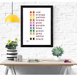 Motessori Póster Decoración de Pared Caja de Colores 2 Gráficos Para Imprimir Para Profesores